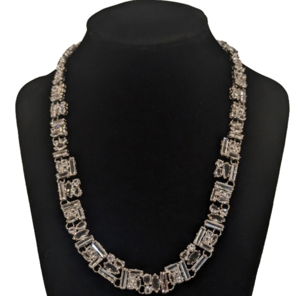 Kate Spade New York Vintage Crystal Rhodium Necklace Catching Light K8
